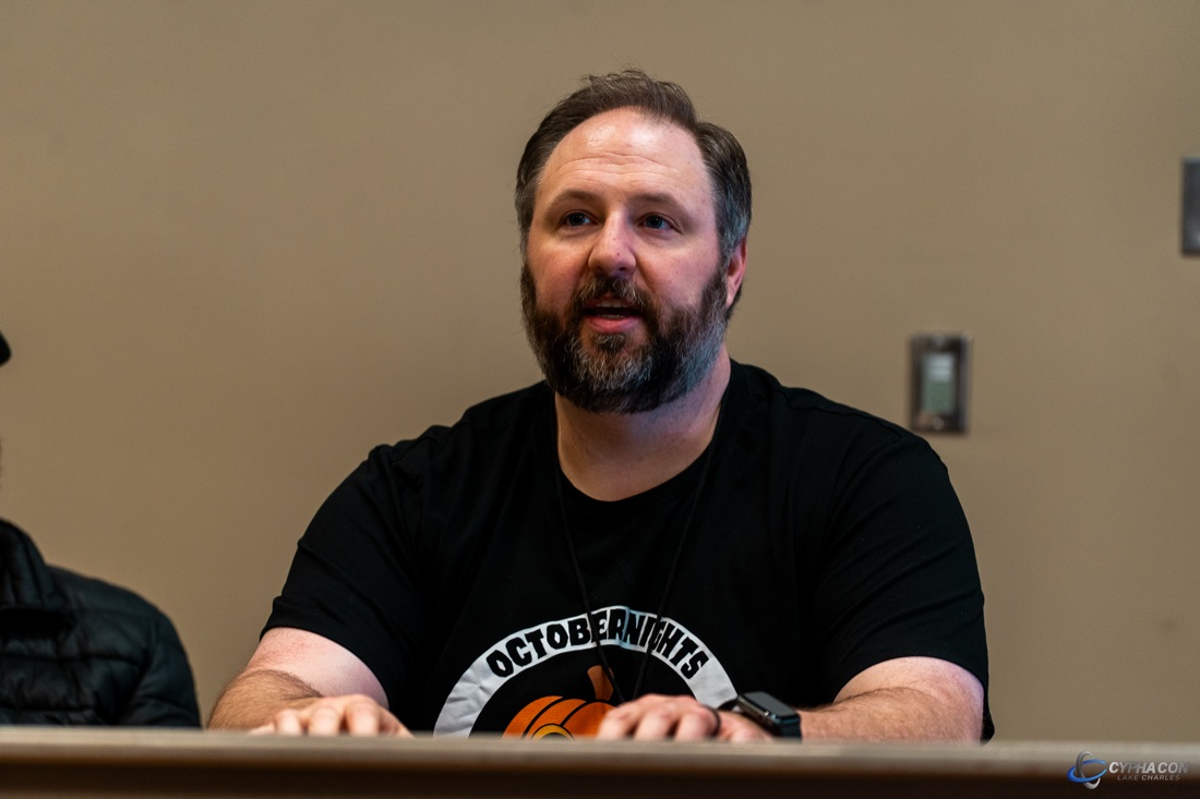 Mark C. Scioneaux speaking at CyPha Con, Lake Charles